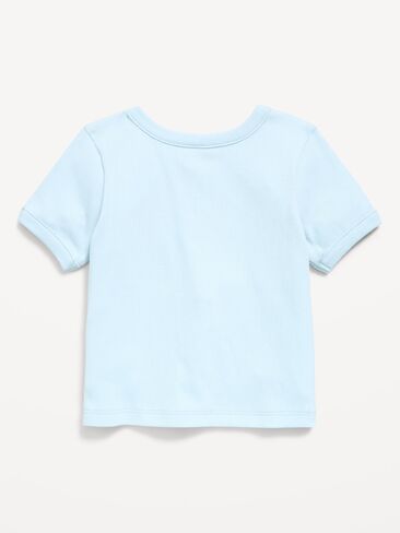 Old Navy Short-Sleeve Ringer Graphic T-Shirt for Toddler Girls - Blue Tranquility in Kuwait
