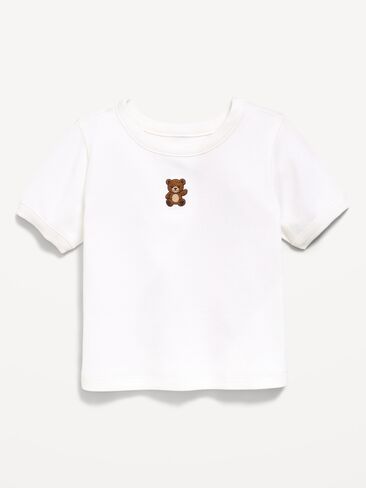 Old Navy Short-Sleeve Ringer Graphic T-Shirt for Toddler Girls - White Lilies in Kuwait