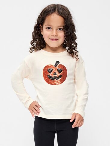 Old Navy Long-Sleeve Graphic T-Shirt for Toddler Girls - Pumpkin in Kuwait