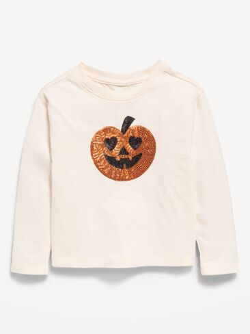 Old Navy Long-Sleeve Graphic T-Shirt for Toddler Girls - Pumpkin in Kuwait