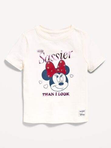 Old Navy Disney© Minnie Mouse Graphic T-Shirt for Toddler Girls - Sea Salt in Kuwait