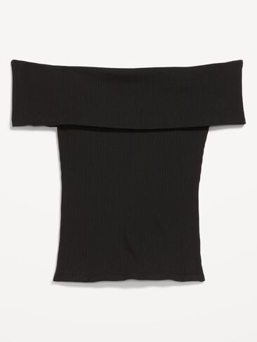 Old Navy Off-The-Shoulder Fitted Top - Black Jack in Kuwait