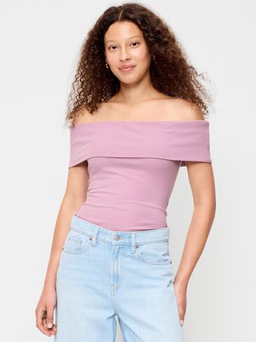 Old Navy Off-The-Shoulder Fitted Top - Rose Dawn in Kuwait