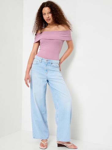 Old Navy Off-The-Shoulder Fitted Top - Rose Dawn in Kuwait