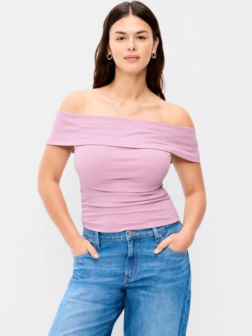 Old Navy Off-The-Shoulder Fitted Top - Rose Dawn in Kuwait