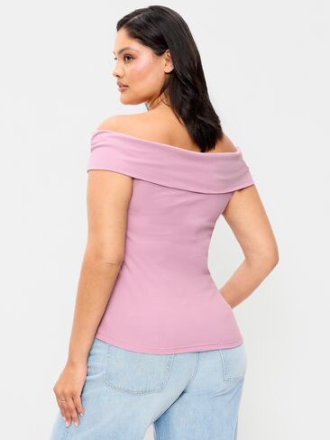 Old Navy Off-The-Shoulder Fitted Top - Rose Dawn in Kuwait