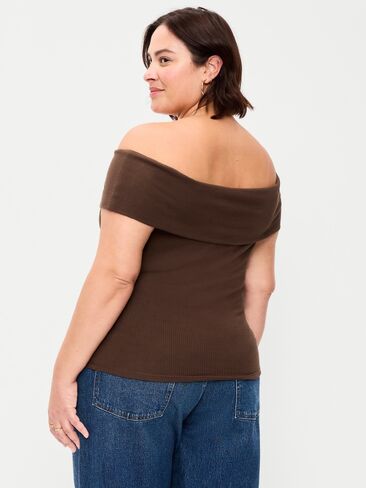 Old Navy Off-The-Shoulder Fitted Top - Earthen in Kuwait