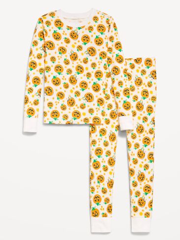 Old Navy Printed Snug-Fit Graphic Pajama Set for Girls - Pumpkins in Kuwait