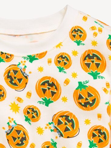 Old Navy Printed Snug-Fit Graphic Pajama Set for Girls - Pumpkins in Kuwait
