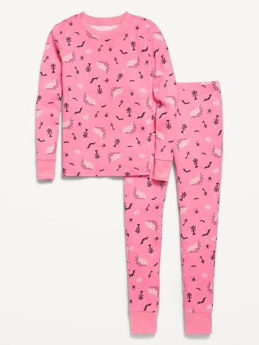 Old Navy Printed Snug-Fit Graphic Pajama Set for Girls - Pink in Kuwait