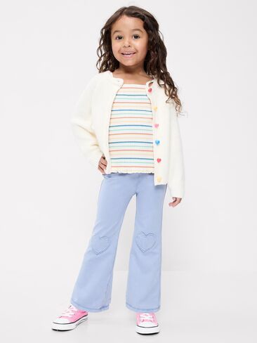Old Navy Faux-Denim Flared Leggings for Toddler Girls - Light Wash in Kuwait