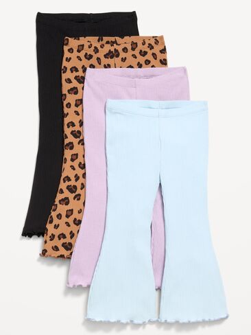 Old Navy Ribbed Flare-Leg Leggings 4-Pack for Toddler Girls - Brown Leopard in Kuwait