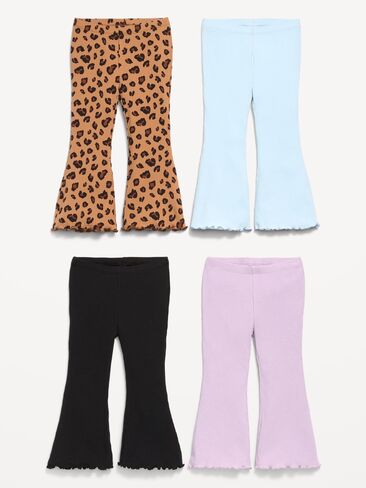 Old Navy Ribbed Flare-Leg Leggings 4-Pack for Toddler Girls - Brown Leopard in Kuwait