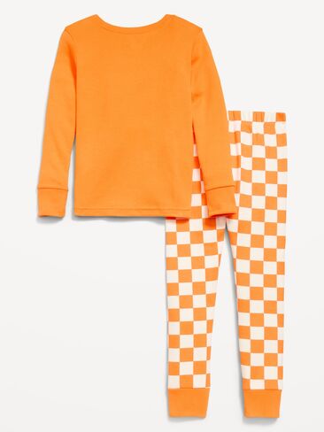 Old Navy Printed Snug-Fit Pajama Set for Toddler & Baby - Orange Pumpkin in Kuwait