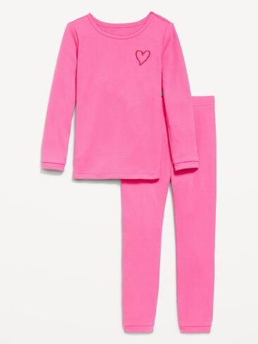 Old Navy Snug-Fit Graphic Pajama Set for Girls - Bright Pink Lacquer in Kuwait