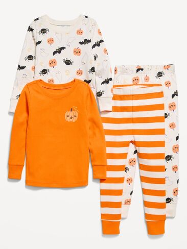Old Navy Printed Snug-Fit Pajama 4-Piece for Toddler & Baby - Halloween Icons in Kuwait