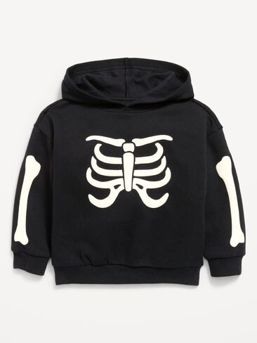 Old Navy Oversized Unisex Graphic Pullover Hoodie for Toddler - Black Skeleton in Kuwait