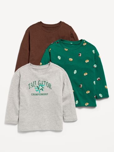 Old Navy Long-Sleeve T-Shirt 3-Pack for Toddler Boys - Sports in Kuwait