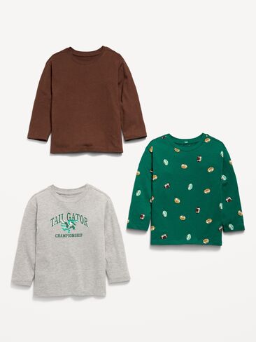 Old Navy Long-Sleeve T-Shirt 3-Pack for Toddler Boys - Sports in Kuwait