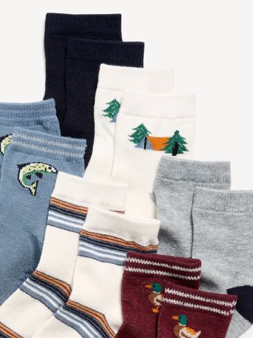 Old Navy Crew Socks 6-Pack for Toddler & Baby - Maroon Red in Kuwait