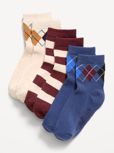 Old Navy Crew Socks 3-Pack for Toddler & Baby - Navy Argyle in Kuwait