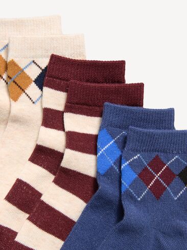 Old Navy Crew Socks 3-Pack for Toddler & Baby - Navy Argyle in Kuwait