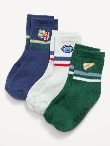 Old Navy Crew Socks 3-Pack for Toddler & Baby - Football in Kuwait