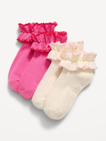 Old Navy Ruffled Ankle Socks 2-Pack for Toddler & Baby - Fruit Jam in Saudi Arabia