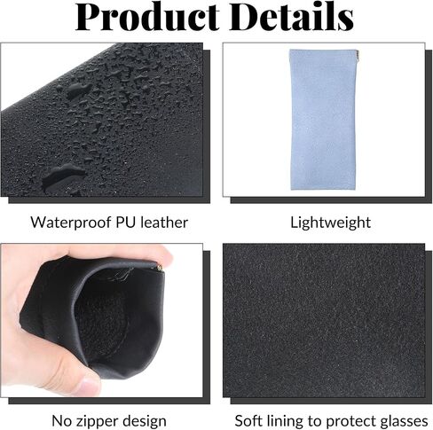 4 Pack Leather Eyewear Case, Sunglass Case, PU Soft Sunglasses Bag Soft Eyeglass Cases for Men and Women in Saudi Arabia