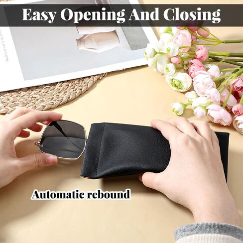 4 Pack Leather Eyewear Case, Sunglass Case, PU Soft Sunglasses Bag Soft Eyeglass Cases for Men and Women in Saudi Arabia