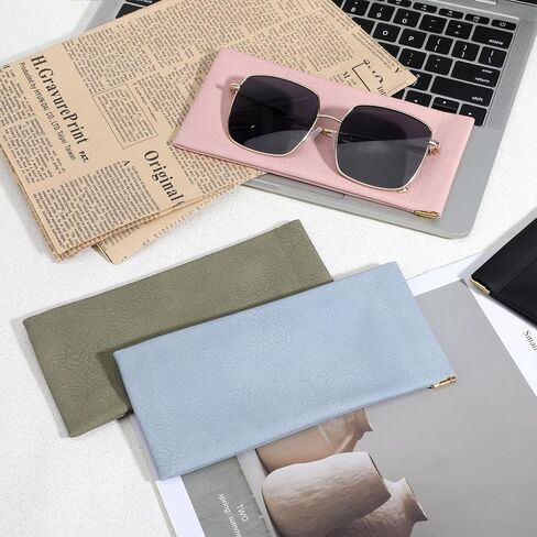 4 Pack Leather Eyewear Case, Sunglass Case, PU Soft Sunglasses Bag Soft Eyeglass Cases for Men and Women in Saudi Arabia