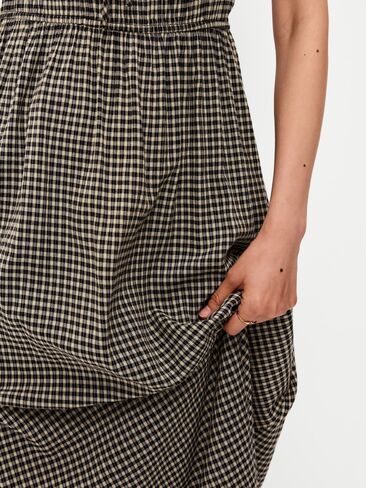 Old Navy Ruffle-Trim Boho Maxi Dress - Small Black Plaid in Kuwait
