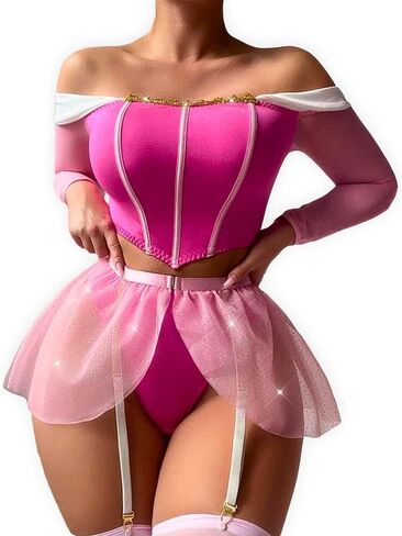Fantasy Lingerie Set – Dawn Enchantment Edition, Romantic Lace Design, Soft Pastel Cosplay Outfit for Women in Saudi Arabia