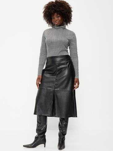 Old Navy Faux-Leather Pencil Midi Skirt - Black Jack in Kuwait