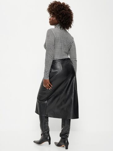 Old Navy Faux-Leather Pencil Midi Skirt - Black Jack in Kuwait