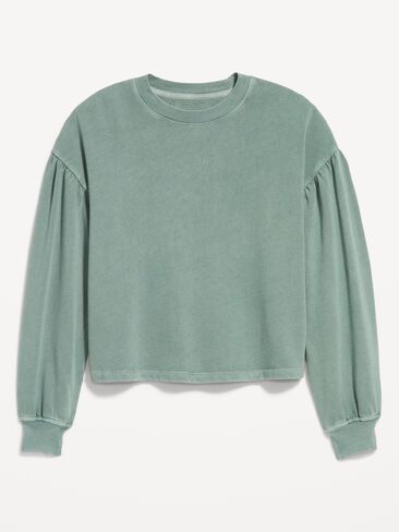 Old Navy SoComfy Oversized Puff-Sleeve Cropped Sweatshirt - Cavernous in Kuwait