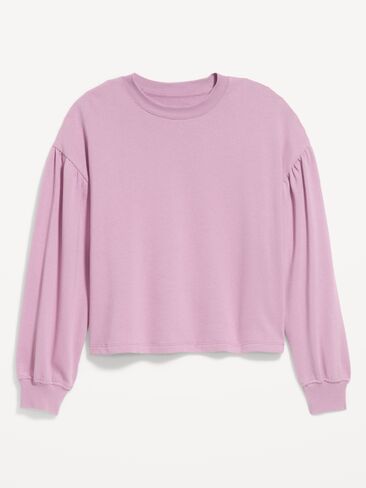Old Navy SoComfy Oversized Puff-Sleeve Cropped Sweatshirt - Rose Dawn in Kuwait