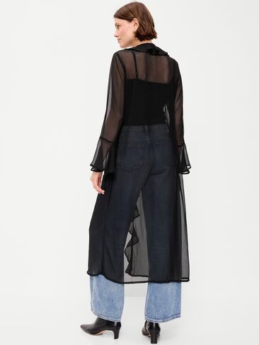 Old Navy Long-Sleeve Sheer Chiffon Duster - Black Jack in Kuwait