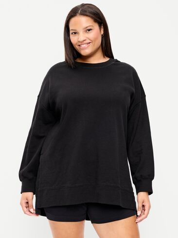 Old Navy SoComfy Relaxed Tunic Sweatshirt - Black Jack in Kuwait