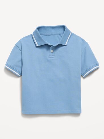 Old Navy Oversized Short-Sleeve Pique Polo Shirt for Toddler Boys - Naturalist Blue in Kuwait