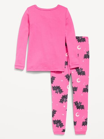 Old Navy Printed Snug-Fit Pajama Set for Toddler & Baby - Bats Black Pink in Kuwait