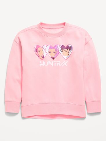 Old Navy KPop Demon Hunters™ Oversized Tunic Sweatshirt for Girls - Pink Pirouette in Kuwait