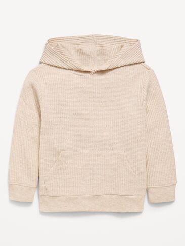 Old Navy Waffle-Knit Pullover Hoodie for Toddler Boys - Oatmeal Heather in Kuwait