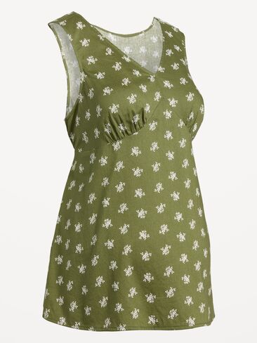 Old Navy Maternity Sleeveless V-Neck Tie-Back Top - Green Floral in Kuwait