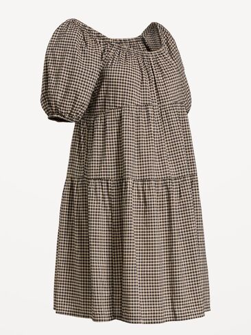 Old Navy Maternity Short-Sleeve Swing Mini Dress - Small Black Plaid in Kuwait