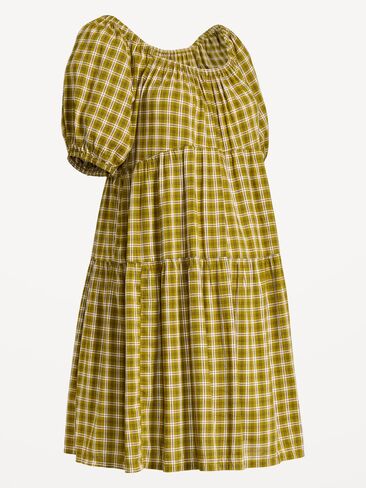 Old Navy Maternity Short-Sleeve Swing Mini Dress - Small Green Plaid in Kuwait