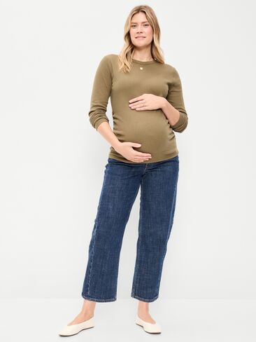 Old Navy Maternity Full-Panel Barrel Ankle Jeans - Evie in Kuwait