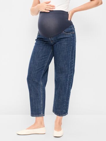 Old Navy Maternity Full-Panel Barrel Ankle Jeans - Evie in Kuwait