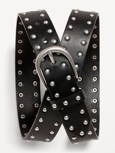 Old Navy Studded Faux-Leather Belt for Girls - Black Jack in Kuwait