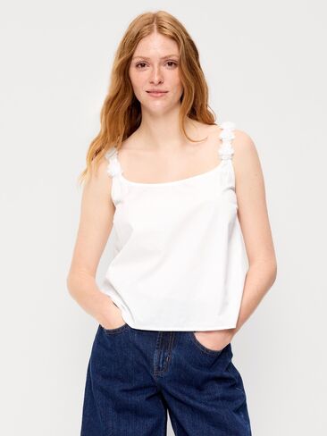 Old Navy Rosette-Strap Tank Top - White Lilies in Kuwait